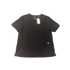 NWT Women’s FIGS Technical Collection 3-Pocket Black Scrub Top Size XXL